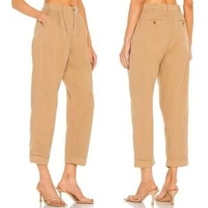 Pistola Kellin Pleated  High Waist Khaki Trouser Ankle Pants $128 Womens Size 29